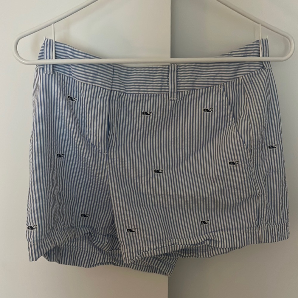 Vineyard Vines Seersucker Whale Embroidered Shorts